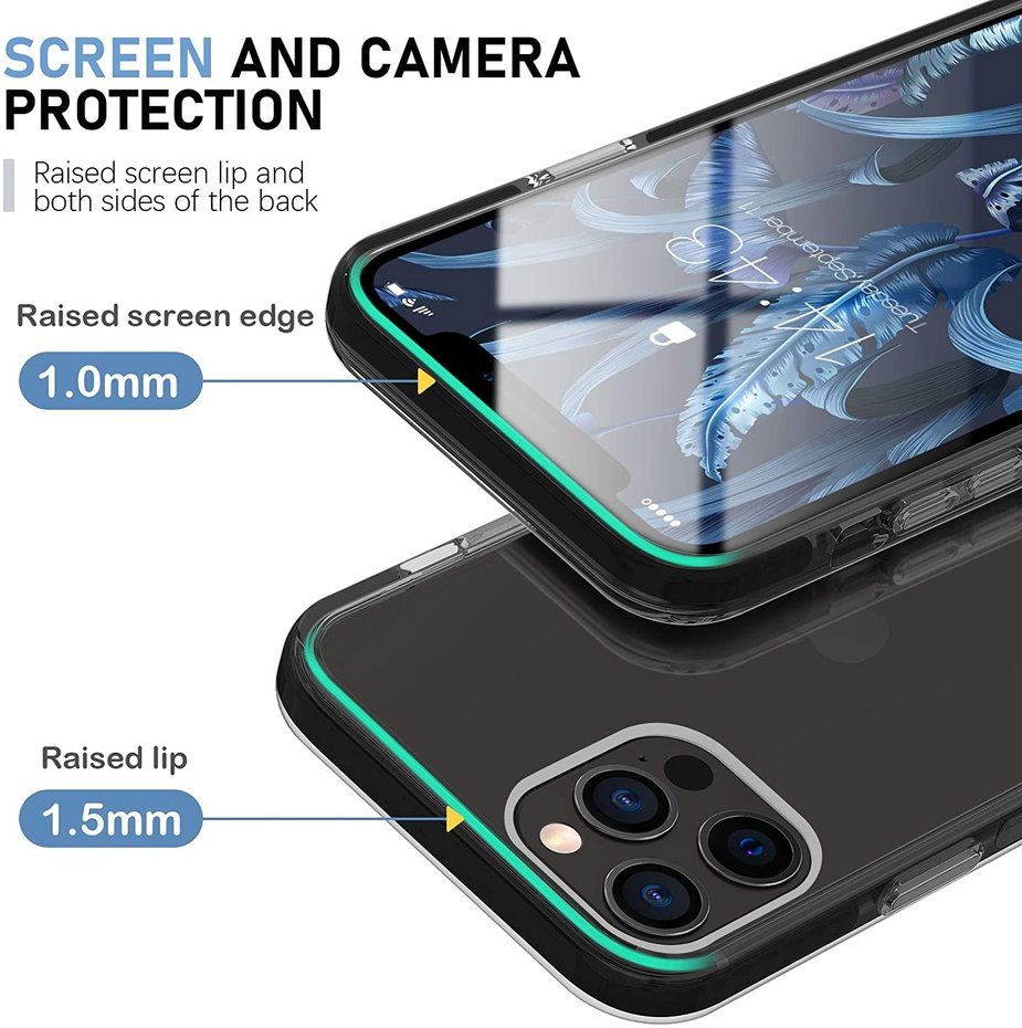 iPhone 12 Pro Max bumper case (transparantzwart) PhoneFactory