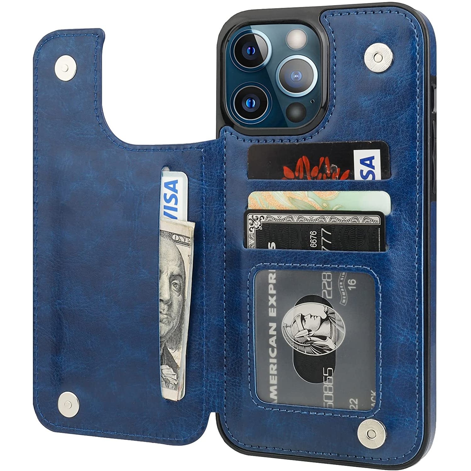iPhone 13 Pro wallet (blauw) - Phone-Factory