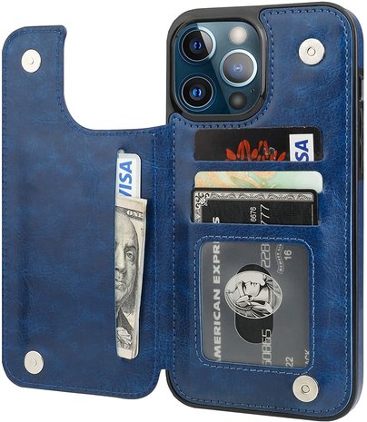 ShieldCase® ShieldCase iPhone 13 Pro wallet case (blauw) ShieldCase® ShieldCase iPhone 13 Pro wallet case (blauw)