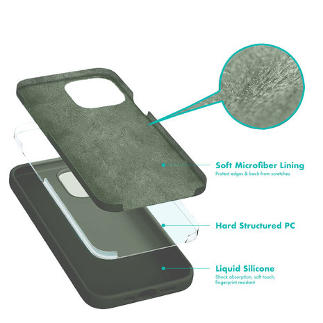 ShieldCase® ShieldCase iPhone 13 Pro Max silicone case (donkergroen)