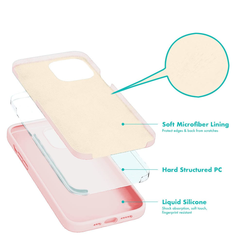 ShieldCase® ShieldCase iPhone 13 Pro Max silicone case (roze)