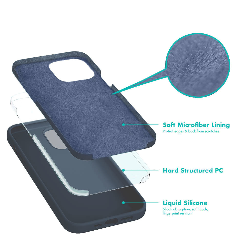 ShieldCase® ShieldCase iPhone 13 Pro silicone case (donkerblauw)