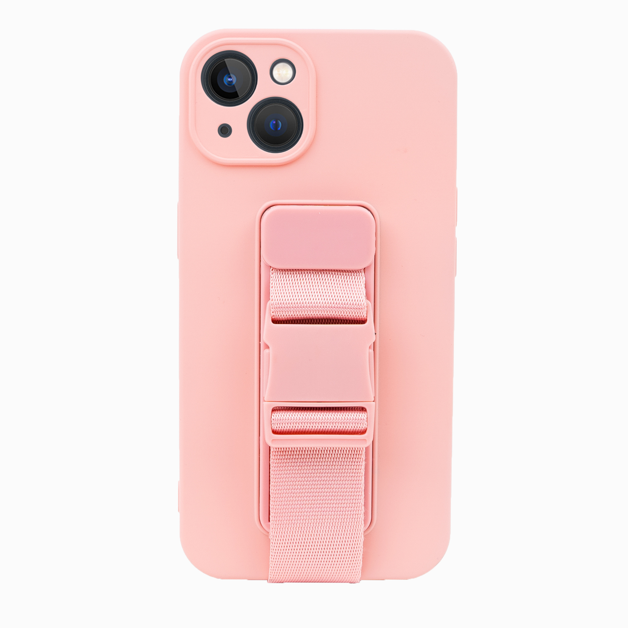Bij elkaar passen crisis hoesten ShieldCase Siliconen hoesje met riem iPhone 13 (roze) - Phone-Factory