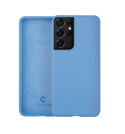 Coverzs Coverzs Luxe Liquid Silicone case Samsung Galaxy S21 Ultra (lichtblauw)