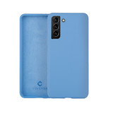 Coverzs Luxe Liquid Silicone case Samsung Galaxy S21 Plus (lichtblauw)