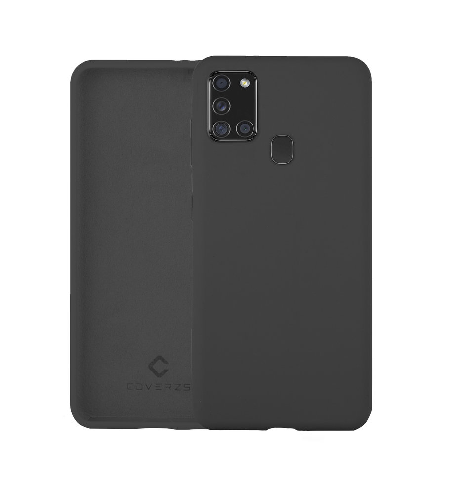 Coverzs Coverzs Luxe Liquid Silicone case Samsung Galaxy A21s (donkergrijs)