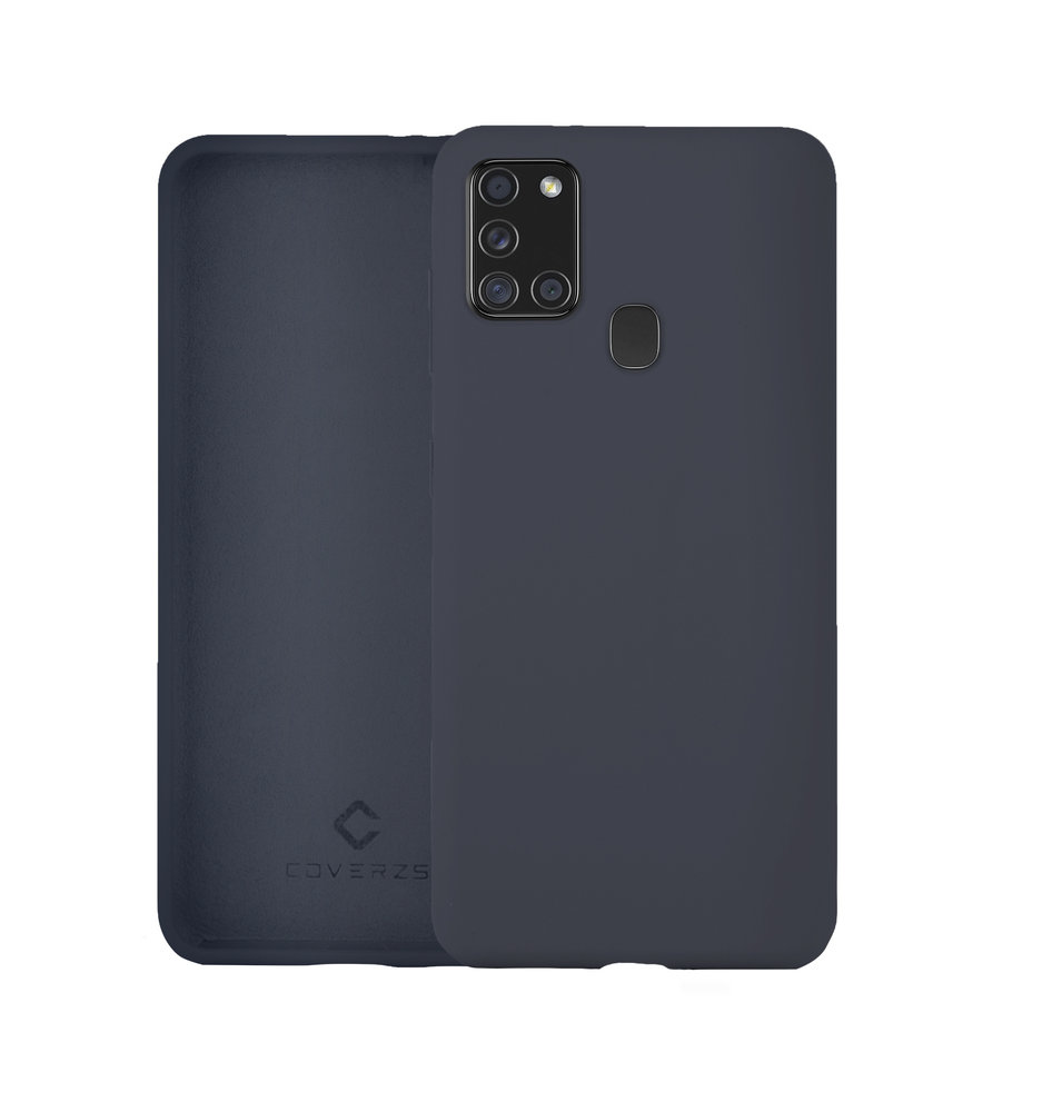 Coverzs Coverzs Luxe Liquid Silicone case Samsung Galaxy A21s (donkerblauw)