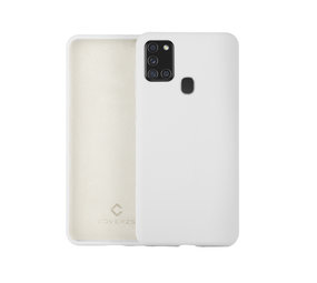 Coverzs Luxe Liquid Silicone case Samsung Galaxy A21s (wit)