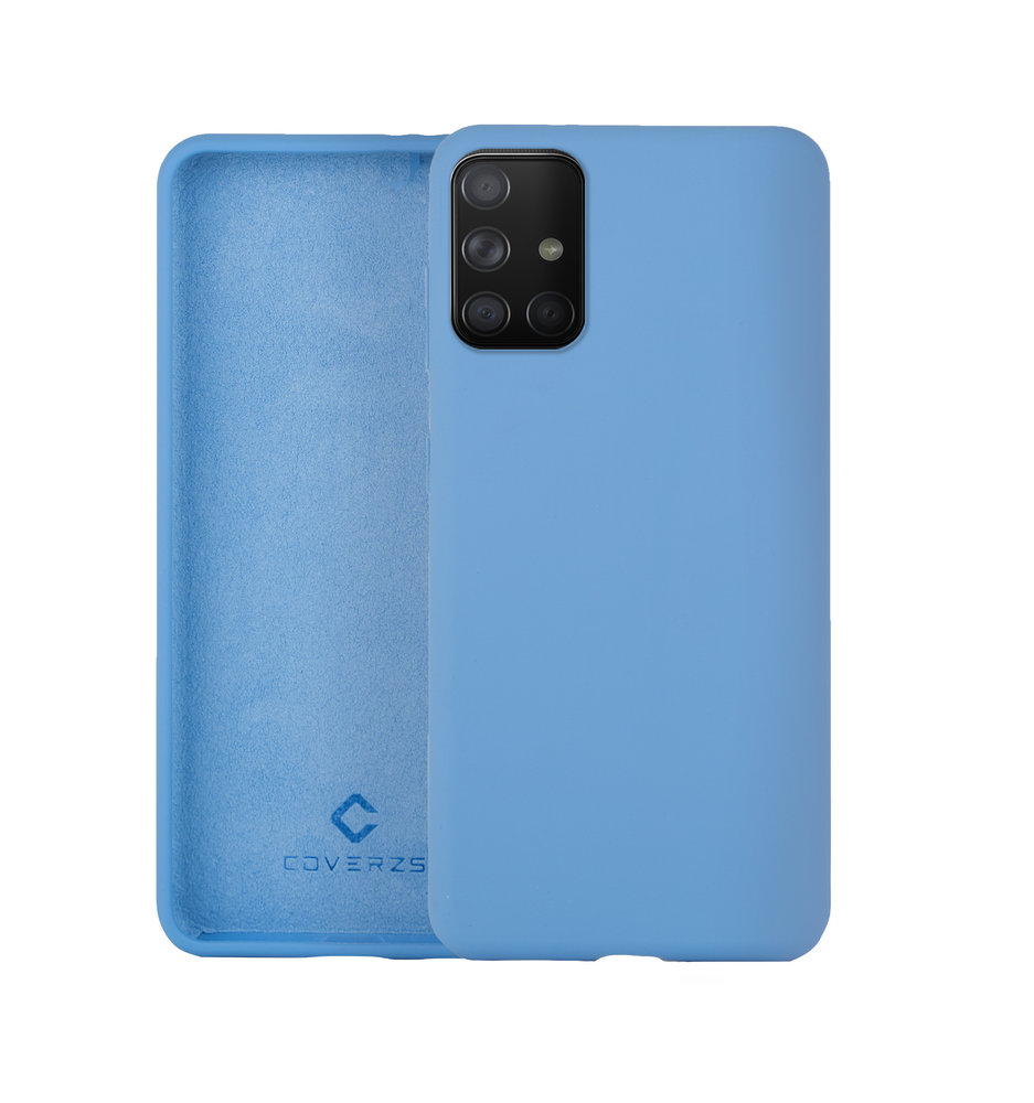 Coverzs Coverzs Luxe Liquid Silicone case Samsung Galaxy A71 (lichtblauw)