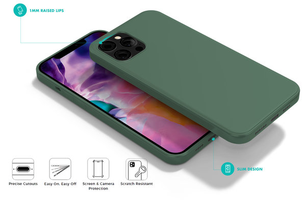 Coverzs Coverzs Luxe Liquid Silicone case iPhone 12 Pro Max (dennengroen)