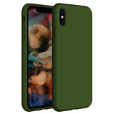 Coverzs Luxe Liquid Silicone case iPhone X / Xs (legergroen)