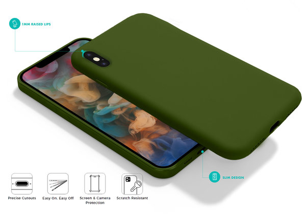 Coverzs Coverzs Luxe Liquid Silicone case iPhone X / Xs (legergroen)