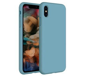 Coverzs Luxe Liquid Silicone case iPhone X / Xs (lichtblauw)