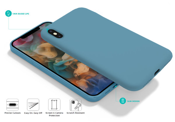 Coverzs Coverzs Luxe Liquid Silicone case iPhone X / Xs (lichtblauw)