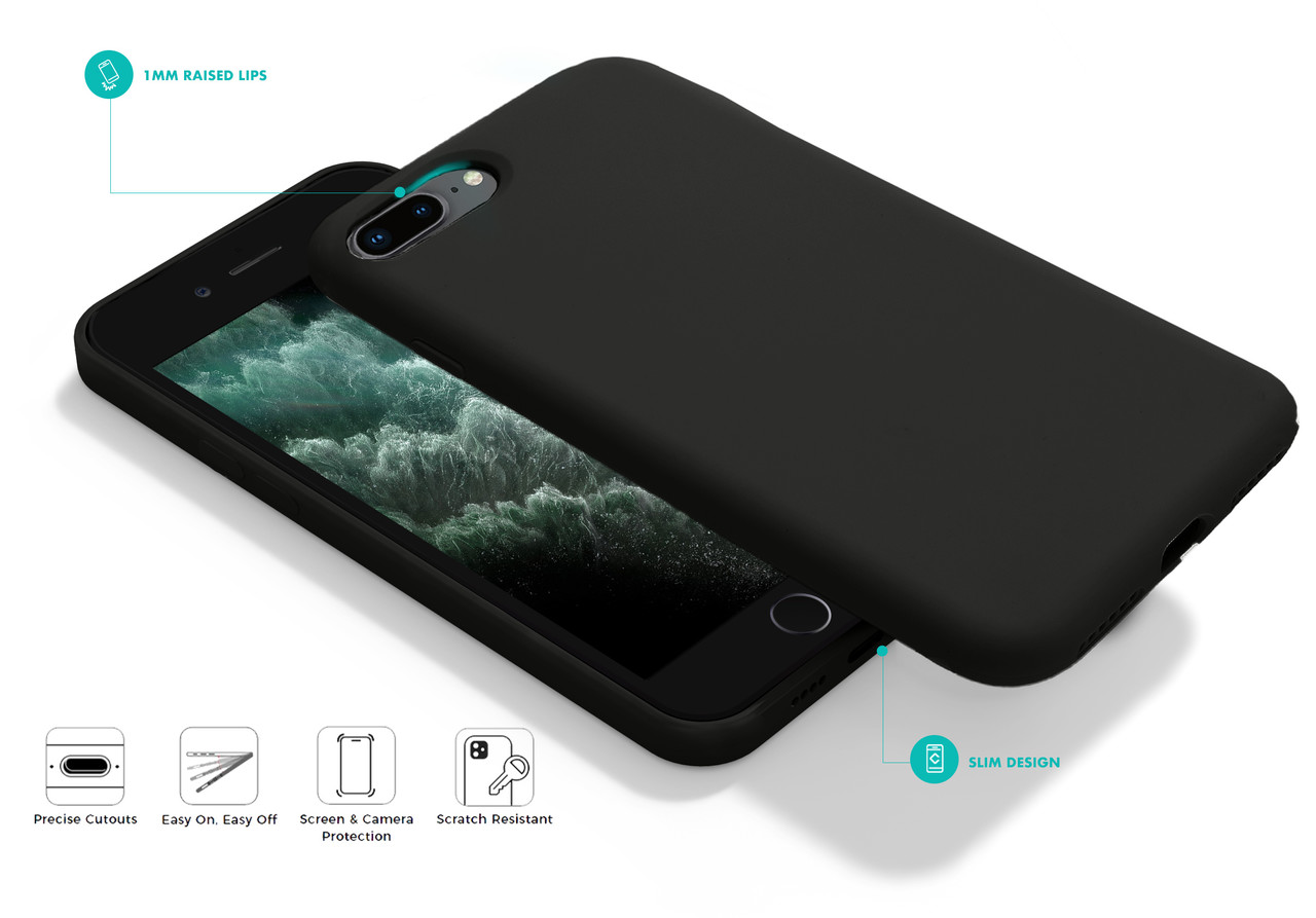 Coverzs Coverzs Luxe Liquid Silicone case iPhone 7 Plus / 8 Plus (zwart)