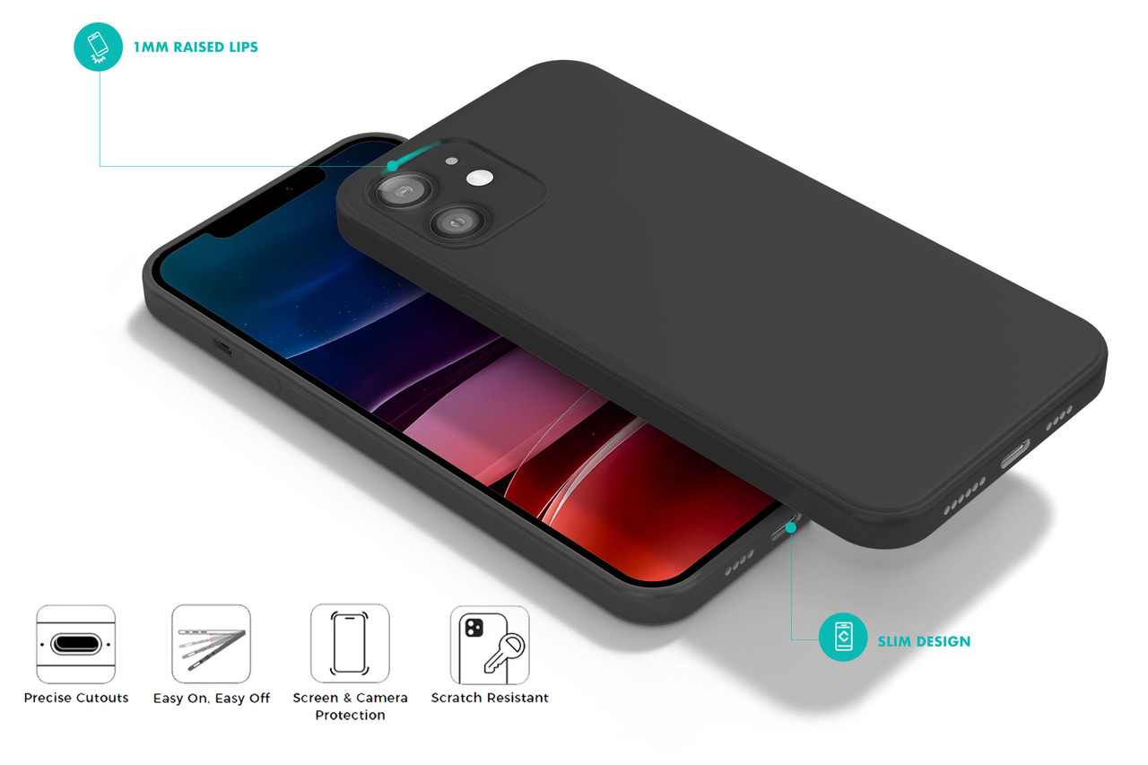 Coverzs Coverzs Luxe Liquid Silicone case iPhone 12 (donkergrijs)