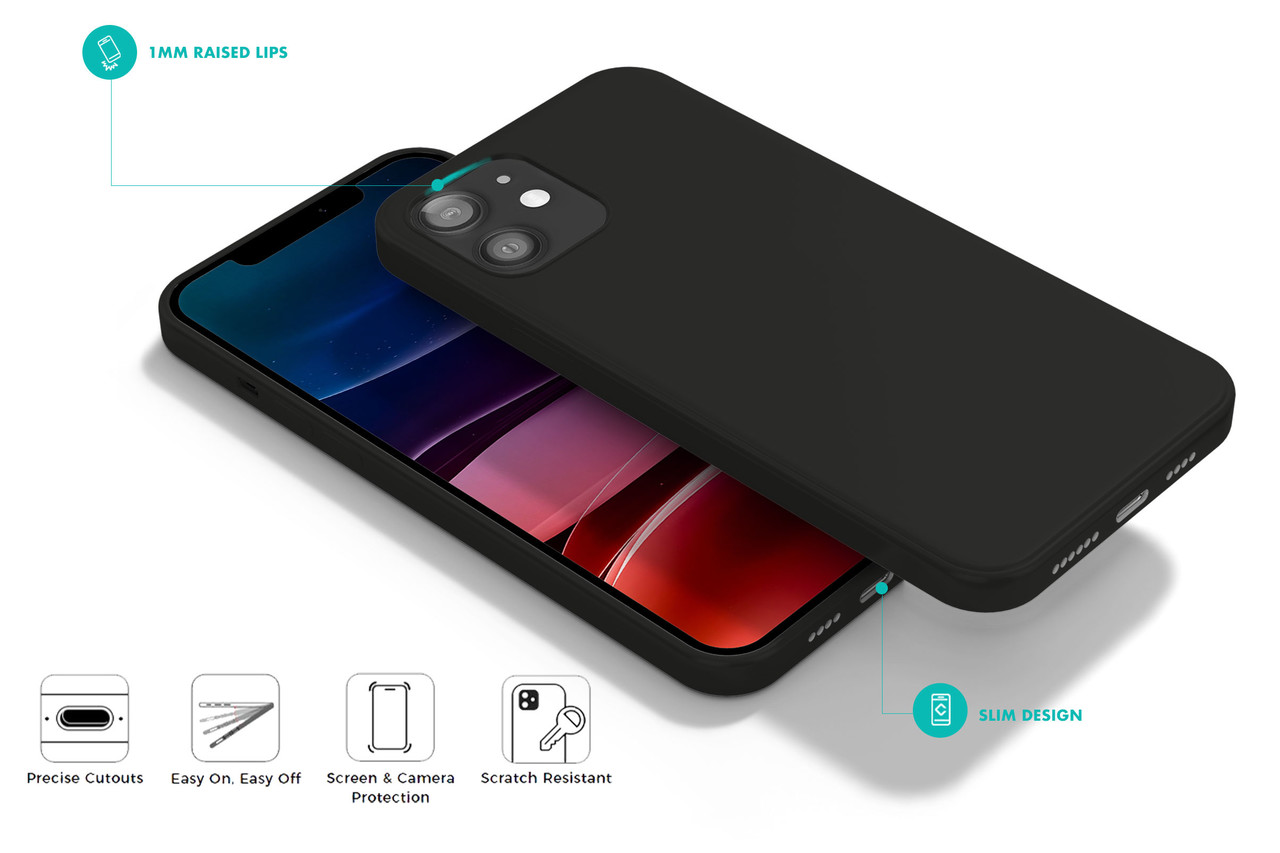 Coverzs Coverzs Luxe Liquid Silicone case iPhone 12 Pro (zwart)