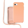 Coverzs Coverzs Silicone case met koord iPhone 7/8/SE2020 (oranje) | Name + Name Coverzs Coverzs Silicone case met koord iPhone 7/8/SE2020 (oranje) | Name + Name