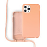Coverzs Coverzs Silicone case met koord iPhone 12 Pro Max (oranje) - Name + Name - Verticaal Coverzs Coverzs Silicone case met koord iPhone 12 Pro Max (oranje) - Name + Name - Verticaal