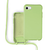 Coverzs Coverzs Silicone case met koord iPhone 7 / 8 / SE2020 (lichtgroen) - Initial + Name Coverzs Coverzs Silicone case met koord iPhone 7 / 8 / SE2020 (lichtgroen) - Initial + Name