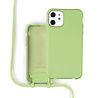 Coverzs Coverzs Silicone case met koord iPhone 11 (Lichtgroen) - Initial + Name Coverzs Coverzs Silicone case met koord iPhone 11 (Lichtgroen) - Initial + Name