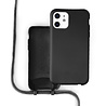 Coverzs Coverzs Silicone case met koord iPhone 11 (zwart) - Initial + Name Coverzs Coverzs Silicone case met koord iPhone 11 (zwart) - Initial + Name