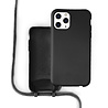 Coverzs Coverzs Silicone case met koord iPhone 12 / 12 Pro (zwart) - Initial + Name Coverzs Coverzs Silicone case met koord iPhone 12 / 12 Pro (zwart) - Initial + Name