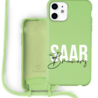Coverzs Coverzs Silicone case met koord iPhone 11 (Lichtgroen) - Name + Name Coverzs Coverzs Silicone case met koord iPhone 11 (Lichtgroen) - Name + Name