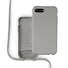 Coverzs Coverzs Silicone case met koord iPhone 7/8 Plus (grijs) - Initial + name Coverzs Coverzs Silicone case met koord iPhone 7/8 Plus (grijs) - Initial + name