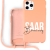 Coverzs Coverzs Silicone case met koord iPhone 12 Pro Max (oranje) - Name + Name Coverzs Coverzs Silicone case met koord iPhone 12 Pro Max (oranje) - Name + Name