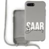 Coverzs Coverzs Silicone case met koord iPhone 7/8 Plus (grijs) - Name + name Coverzs Coverzs Silicone case met koord iPhone 7/8 Plus (grijs) - Name + name