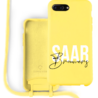 Coverzs Coverzs Silicone case met koord iPhone 7/8 Plus (Geel) - Name + name Coverzs Coverzs Silicone case met koord iPhone 7/8 Plus (Geel) - Name + name