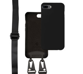 Coverzs Silicone case met dik koord iPhone 7/8 Plus (zwart)