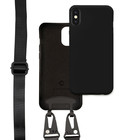 Coverzs Coverzs Silicone case met dik koord iPhone X/Xs (zwart)