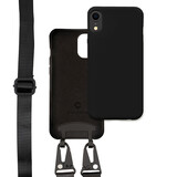 Coverzs Silicone case met dik koord iPhone Xr (zwart)