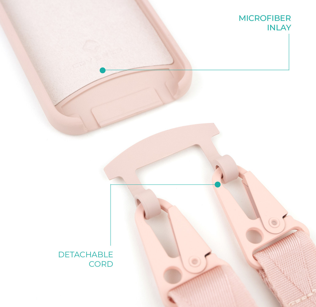 Coverzs Coverzs Silicone case met dik koord iPhone 7/8 Plus (Roze)