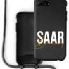 Coverzs Coverzs Silicone case met koord iPhone 7/8 Plus (zwart) - Name + name Coverzs Coverzs Silicone case met koord iPhone 7/8 Plus (zwart) - Name + name