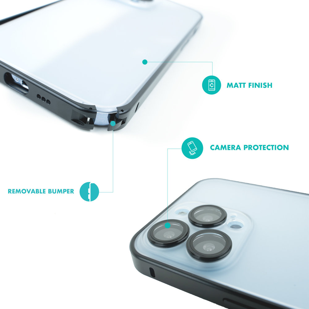 ShieldCase® ShieldCase iPhone 13 Pro Max vierkante metallic case (zwart) ShieldCase® ShieldCase iPhone 13 Pro Max vierkante metallic case (zwart)