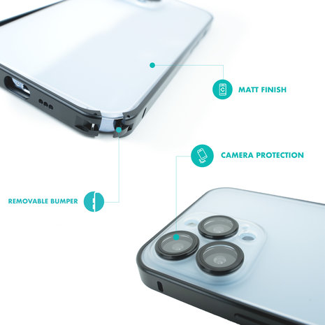 ShieldCase® ShieldCase iPhone 13 Pro Max vierkante metallic case (zwart) ShieldCase® ShieldCase iPhone 13 Pro Max vierkante metallic case (zwart)