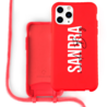 Coverzs Coverzs Silicone case met koord iPhone 11 Pro Max (Rood) - Name + Name - Verticaal Coverzs Coverzs Silicone case met koord iPhone 11 Pro Max (Rood) - Name + Name - Verticaal