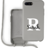 Coverzs Coverzs Silicone case met koord iPhone 7/8 Plus (grijs) - Initial + name Coverzs Coverzs Silicone case met koord iPhone 7/8 Plus (grijs) - Initial + name