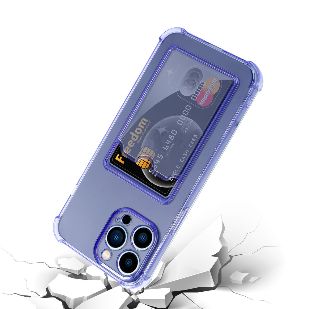 ShieldCase® ShieldCase iPhone 13 Pro Max TPU hoesje met pasjeshouder (transparant paars) ShieldCase® ShieldCase iPhone 13 Pro Max TPU hoesje met pasjeshouder (transparant paars)