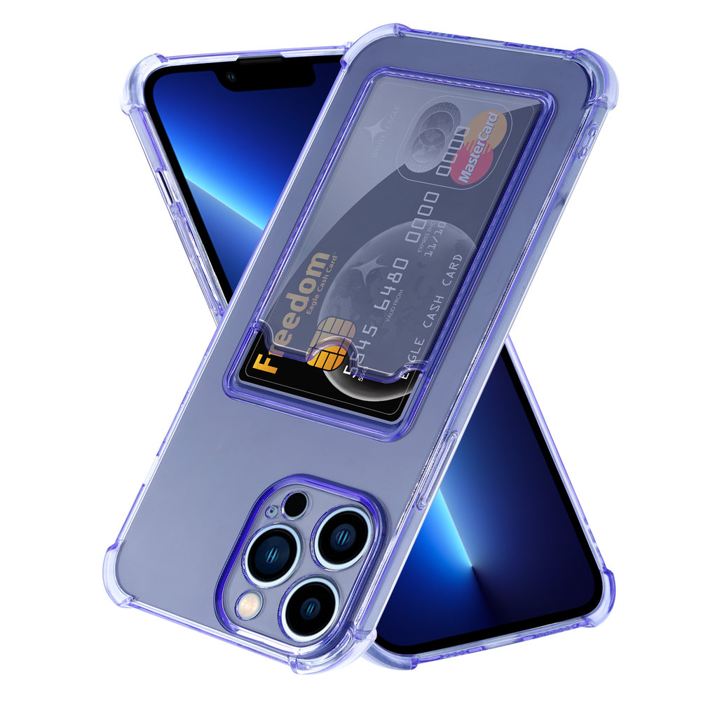 ShieldCase® ShieldCase iPhone 13 Pro Max TPU hoesje met pasjeshouder (transparant paars) ShieldCase® ShieldCase iPhone 13 Pro Max TPU hoesje met pasjeshouder (transparant paars)