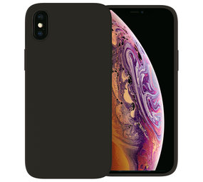 Ceezs iPhone X hoesje siliconen / iPhone Xs hoesje siliconen (zwart) + glazen Screenprotector