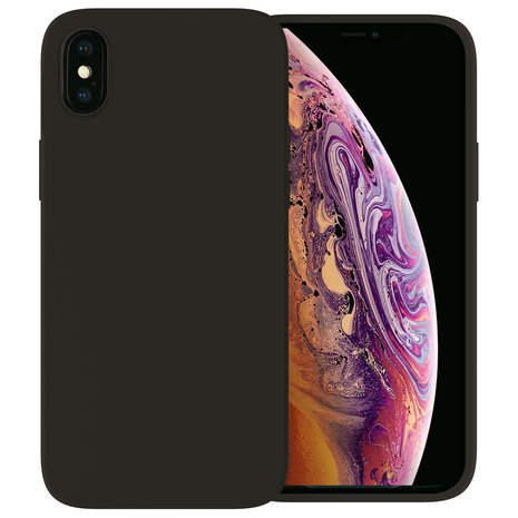 Ceezs Ceezs iPhone X hoesje siliconen / iPhone Xs hoesje siliconen (zwart) + glazen Screenprotector