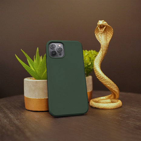 Ceezs Ceezs iPhone Xr hoesje siliconen groen + glazen Screenprotector