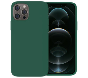Ceezs Apple iPhone 12 Pro hoesje siliconen groen + glazen Screenprotector