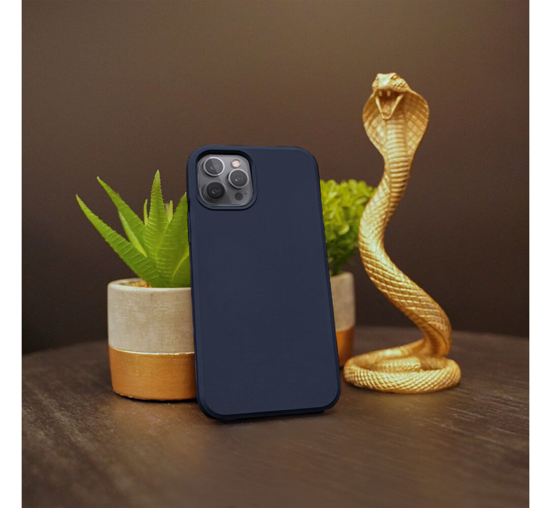 Ceezs Ceezs iPhone 12 Pro Max hoesje siliconen Donkerblauw