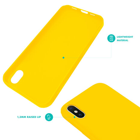 Ceezs Ceezs iPhone X hoesje siliconen / iPhone Xs hoesje siliconen (Geel)