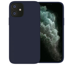 Ceezs iPhone 12 hoesje siliconen Donkerblauw